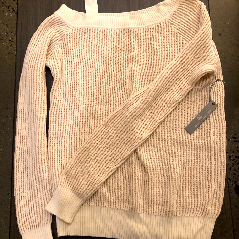 Tart collection sweater (cream with gold stitching)